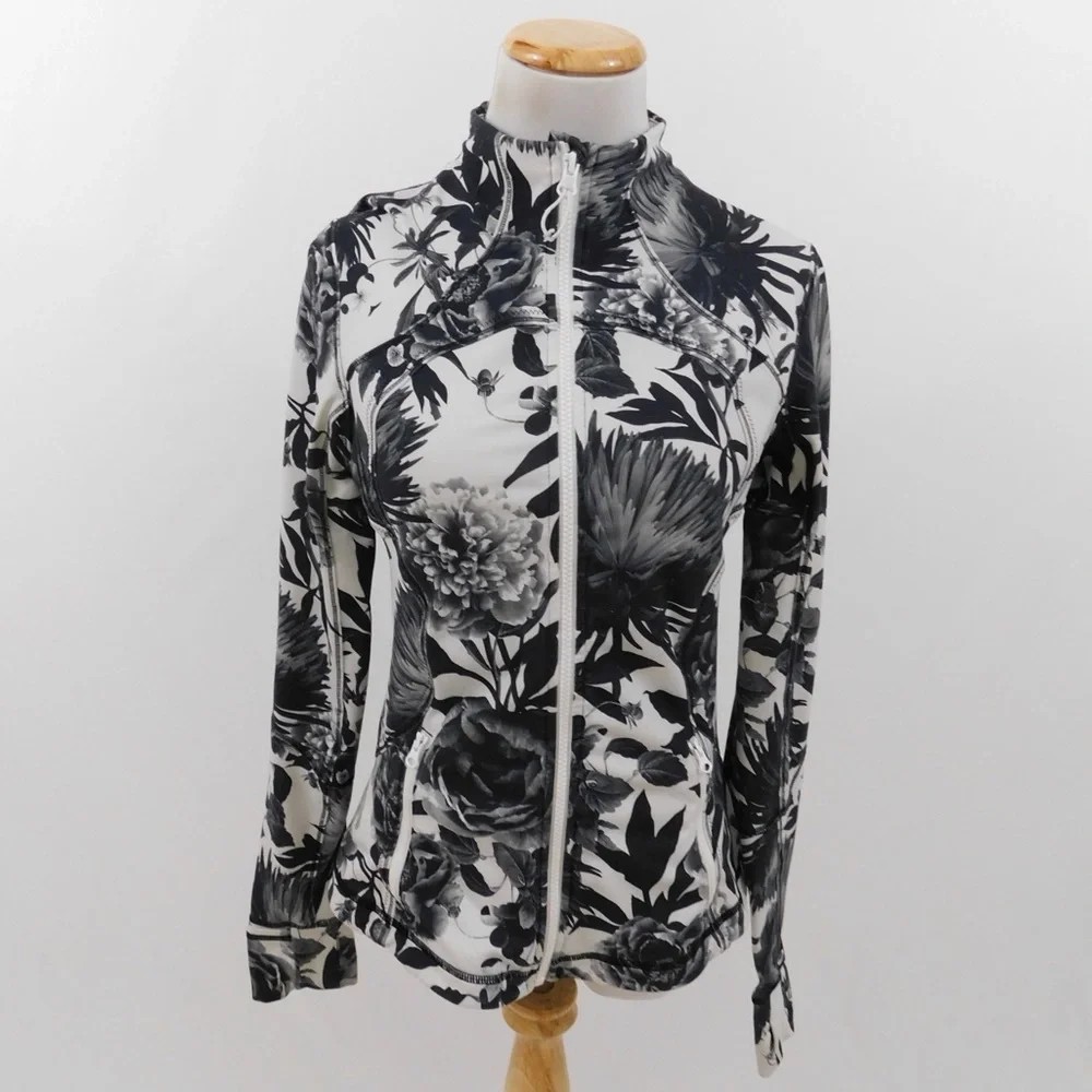 lululemon athletica Black & White Floral Full-Zip Jacket